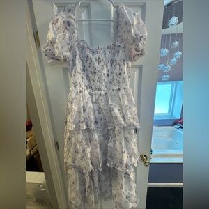 Lulus Floral Ruffle Dress NWT